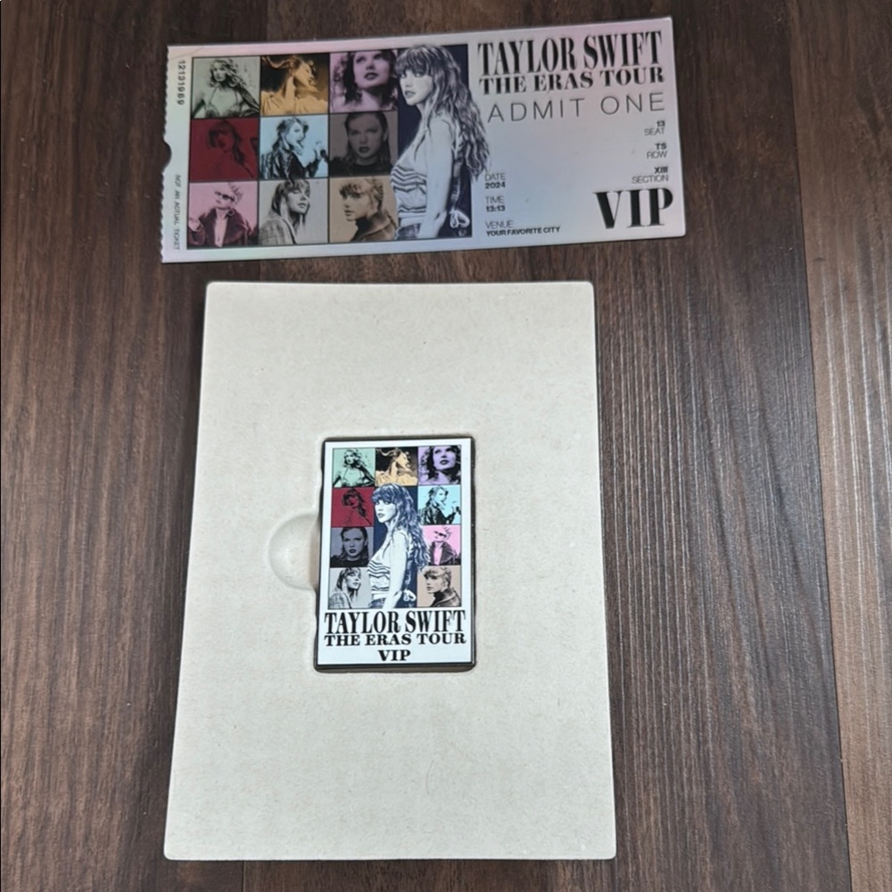 Taylor Swift The Eras Tour VIP Memorabilia Ticket and Pin